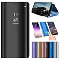 Case For Samsung Galaxy S9 / S9 Plus / S8 Plus with Stand / Plating / Mirror Full Body Cases Solid Colored Hard PU Leather