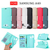 Case For Samsung Galaxy Samsung Galaxy A40(2019) Wallet / Card Holder / with Stand Full Body Cases Solid Colored / Cartoon PU Leather