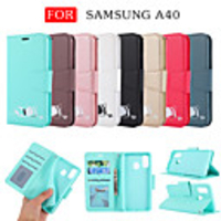 Case For Samsung Galaxy Samsung Galaxy A40(2019) Wallet / Card Holder / with Stand Full Body Cases Solid Colored / Cartoon PU Leather