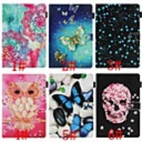 Case For Samsung Galaxy Tab E 9.6 Wallet / Card Holder / Shockproof Full Body Cases Butterfly / Owl / Skull Hard PU Leather