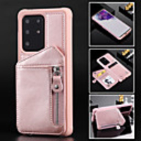 Case for Samsung scene graph Samsung Galaxy S20 S20 Plus S20 Ultra A51 A71 Solid color double buckle zipper PU leather material card holder lanyard all-inclusive anti-fall mobile phone case KT