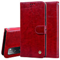 Case For Samsung Scene Map Samsung Galaxy S20 S20 Plus S20 Ultra S20 FE(5G) Pure Color Oil Wax Leather Pattern Card Holder Wallet Phone Case Junchiwei