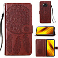 Case For Xiaomi Poco X3 NFC / Mi 10 Lite 5G / Mi 10 Youth 5G / Redmi Note 9 / Redmi Note 9S / Redmi Note 9 Pro Max Card Holder Flip Magnetic Full Body Cases Solid Colored Feathers PU Leather