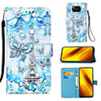 Case For Xiaomi Poco X3 NFC / Redmi K20 Pro / Redmi K20 / Mi 10 Lite 5G / Mi 10 Youth 5G Card Holder Flip Magnetic Full Body Cases Butterfly Eiffel Tower PU Leather
