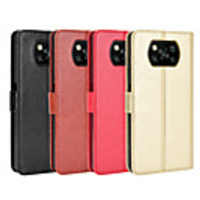 Case For Xiaomi Poco X3 NFC Card Holder / Shockproof / Magnetic Full Body Cases Solid Colored PU Leather