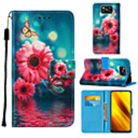 Case For Xiaomi Poco X3 NFC Card Holder Flip Magnetic Full Body Cases Butterfly Flower PU Leather