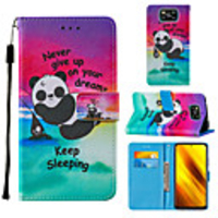 Case For Xiaomi Poco X3 NFC Card Holder Flip Magnetic Full Body Cases Word Phrase Panda PU Leather
