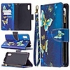 Case For Xiaomi Redmi 9A Redmi 9C Redmi 9 Wallet Card Holder with Stand Full Body Cases Golden Butterfly Painted Zipper Bag PU Leather TPU for Xiaomi Redmi Note 9 Pro Redmi Note 9