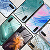 Case For Xiaomi scene map Redmi Note 8 Note 8 Pro Note 8T colorful marble pattern tempered glass back plate TPU frame 2-in-1 anti-drop mobile phone case JMGD