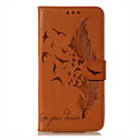 Case For Xiaomi Xiaomi CC9 / Xiaomi CC9e / Xiaomi CC9 Pro Card Holder / Flip / Magnetic Full Body Cases Word / Phrase / Solid Colored / Feathers PU Leather