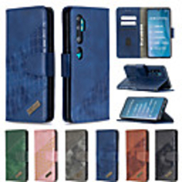 Case For Xiaomi Xiaomi Poco X3 NFC Card Holder / Shockproof / Magnetic Full Body Cases Lines / Waves / Solid Colored PU Leather