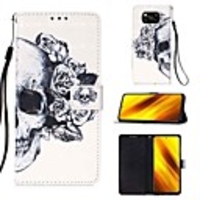 Case For Xiaomi Xiaomi Pocophone F1 / Redmi Note 7 / Redmi Note 7 Pro Wallet / Card Holder / with Stand Full Body Cases Skull PU Leather