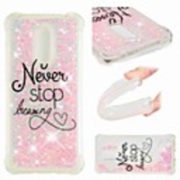 Case For Xiaomi Xiaomi Redmi Note 5A / Xiaomi Redmi 6 Pro / Xiaomi Redmi Note 4X Shockproof / Flowing Liquid / Transparent Back Cover Word / Phrase / Glitter Shine Soft TPU
