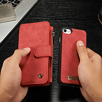 CaseMe Case For Apple iPhone 8 / iPhone 7 Wallet / Card Holder / with Stand Full Body Cases Solid Colored Hard PU Leather miniinthebox