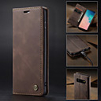 Caseme Case For Samsung Galaxy Galaxy S10 / Galaxy S10 Plus / Galaxy S10 E Wallet / Card Holder / with Stand Full Body Cases Solid Colored Hard PU Leather