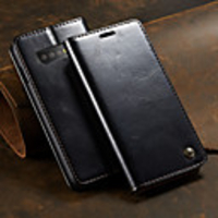 CaseMe Case For Samsung Galaxy Galaxy S10 5G Retro PU Leather Wallet Phone Case Shockproof Cover Card Slot with Stand
