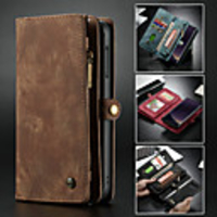 Caseme Case For Samsung Galaxy Galaxy S10 E Wallet / Card Holder / with Stand Full Body Cases Solid Colored Hard PU Leather