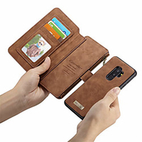 CaseMe Case For Samsung Galaxy S9 Plus / S9 Wallet / Card Holder / Flip Full Body Cases Solid Colored Hard PU Leather for S9 / S9 Plus / S8 Plus miniinthebox