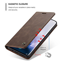 CaseMe New Retro Leather Magnetic Flip Case For OnePlus 8T OnePlus Nord OnePlus 7 Pro With Wallet Card Credit Card Slot Magnetic Closure Protective Cover miniinthebox