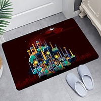 Castle Crimson Bottom Digital Printing Floor Mat Modern Bath Mats Nonwoven / Memory Foam Novelty Bathroom