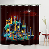 Castle Crimson Bottom Digital Printing Shower Curtain Shower Curtains Hooks Modern Polyester New Design