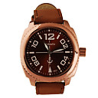 Casual Fashion Leather Band Big Dial Women Men Lady