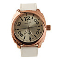 Casual Fashion PU Leather Band Big Dial Women Men Lady