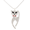 Cat Diamond Silver Necklace