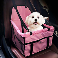 Cat Dog Car Seat Cover Dog Pack Pet Booster Seat Portable Breathable Double-Sided Solid Colored Fabric Pink Gray / Foldable