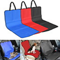 Cat Dog Car Seat Cover Waterproof Foldable Plaid / Check Solid Colored Textile Black Red Blue