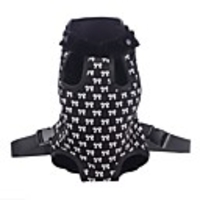 Cat Dog Carrier Bag Travel Backpack Front Backpack Portable Breathable Bowknot Nylon Black Pink