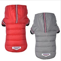 Cat Dog Coat Hoodie Christmas Solid Colored Casual / Daily Keep Warm Warm Ups Leisure Halloween Outdoor Winter Dog Clothes Puppy Clothes Dog Outfits Red Gray Costume for Girl and Boy Dog Cotton S M L miniinthebox