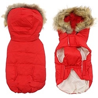 Cat Dog Coat Hoodie Puppy Clothes Letter Number Casual / Daily Outdoor Winter Dog Clothes Puppy Clothes Dog Outfits Red Blue Pink Costume for Girl and Boy Dog Cotton XS S M L XL miniinthebox