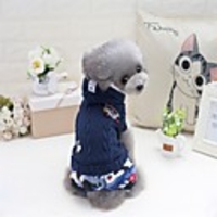 Cat Dog Coat Sweater Hoodie Letter Number Casual / Daily Keep Warm Halloween Outdoor Winter Dog Clothes Navy Jade Pink Costume Chinlon Acrylic Fibers S M L XL XXL