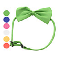 Cat Dog Collar Adjustable / Retractable Bowknot Textile Yellow Red
