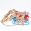 Cat Dog Collar Adjustable / Retractable Handmade Bowknot Rhinestone PU Leather Black Red Blue Pink Gold miniinthebox