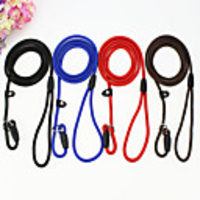 Cat Dog Collar Leash Breathable Adjustable / Retractable Training Safety Solid Colored Nylon Red Black