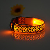 Cat Dog Collar Light Up Collar LED Lights Adjustable / Retractable Rechargeable Electronic / Electric Leopard Nylon 1 pc