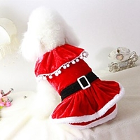 Cat Dog Costume Coat Dress Solid Colored Party Cosplay Casual / Daily Winter Dog Clothes Puppy Clothes Dog Outfits Red Costume for Girl and Boy Dog Plush Fabric Cotton / Linen Blend XS S M L XL XXL