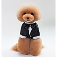 Cat Dog Costume Dress Tuxedo Bowknot Cosplay Wedding Party Winter Dog Clothes Black Costume Cotton S M L XL XXL