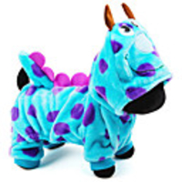 Cat Dog Costume Hoodie Jumpsuit Cartoon Cosplay Winter Dog Clothes Blue Costume Polar Fleece XXS XS S M L