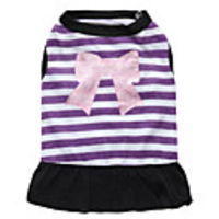 Cat Dog Dress Floral Botanical Fashion Dog Clothes Breathable Purple Pink Costume Cotton XS S M L