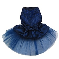 Cat Dog Dress Puppy Clothes Sequin Classic Style Wedding Party Dog Clothes Puppy Clothes Dog Outfits Black / White Golden Red Costume Girls