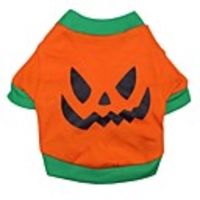 Cat Dog Halloween Costumes Costume Shirt / T-Shirt Cartoon Cosplay Halloween Dog Clothes Breathable Orange Costume Cotton XS S M L