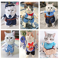 Cat Dog Halloween Costumes Polyester Cute Pet Halloween Clothes Penalty Police Upright Costume Dress Up for Cats Dogs(S) miniinthebox