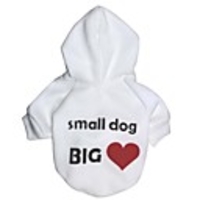 Cat Dog Hoodie Heart Letter Number Cosplay Outdoor Winter Dog Clothes White Costume Polar Fleece Cotton XS S M L