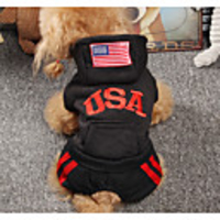 Cat Dog Hoodie Police / Military Letter Number Winter Dog Clothes Black Costume Terylene XS S M L XL