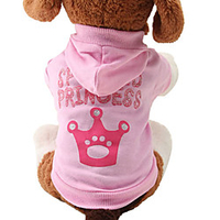 Cat Dog Hoodie Puppy Clothes Tiaras Crowns Fashion Winter Dog Clothes Puppy Clothes Dog Outfits Breathable Pink Costume for Girl and Boy Dog Cotton XS S M L miniinthebox