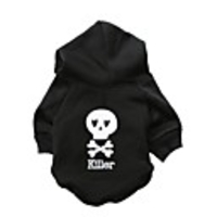 Cat Dog Hoodie Skull Winter Dog Clothes Black Costume Terylene XS S M L