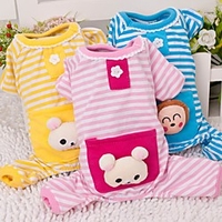 Cat Dog Jumpsuit Pajamas Cartoon Casual / Daily Cute Winter Dog Clothes Puppy Clothes Dog Outfits Yellow Blue Pink Costume for Girl and Boy Dog Cotton XS S M L XL miniinthebox